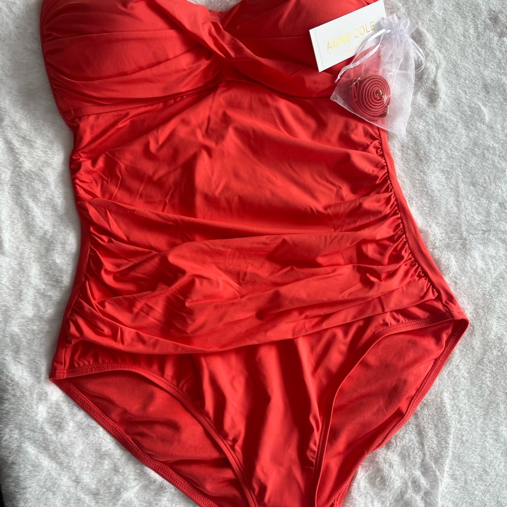 Anne Cole Orange One-Piece Swimsuit